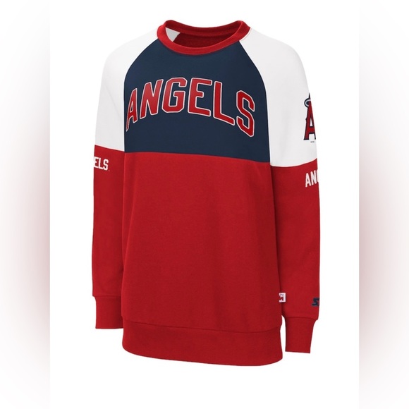 Los Angeles Angels Women’s size XXL Starter baseline raglan pullover sweatshirt - Picture 1 of 9